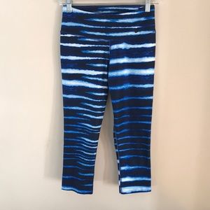 Nike Dri Fit blue zebra print Capri leggings